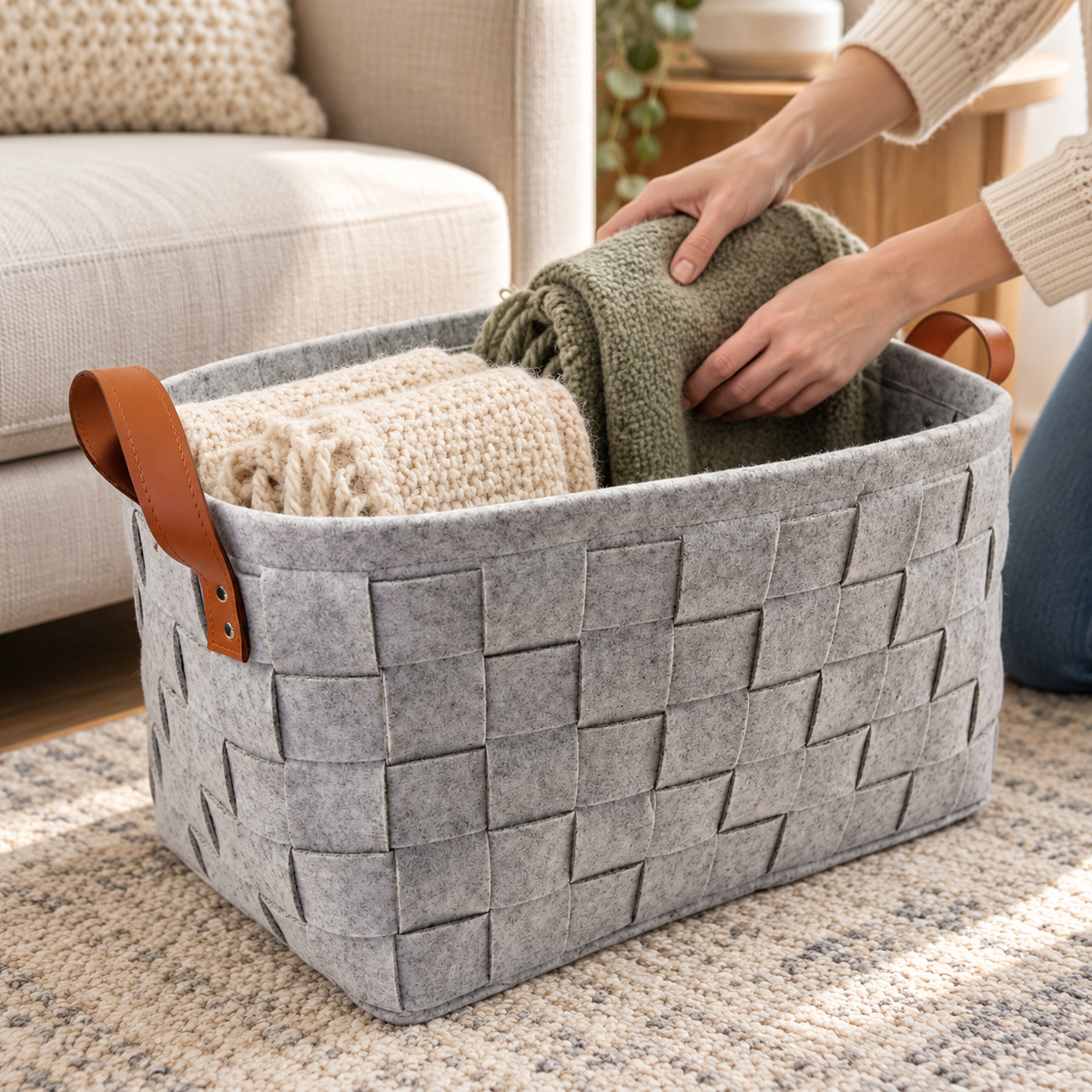 Laundry Basket | Woven Felt Home | Housewarming Gift Chic