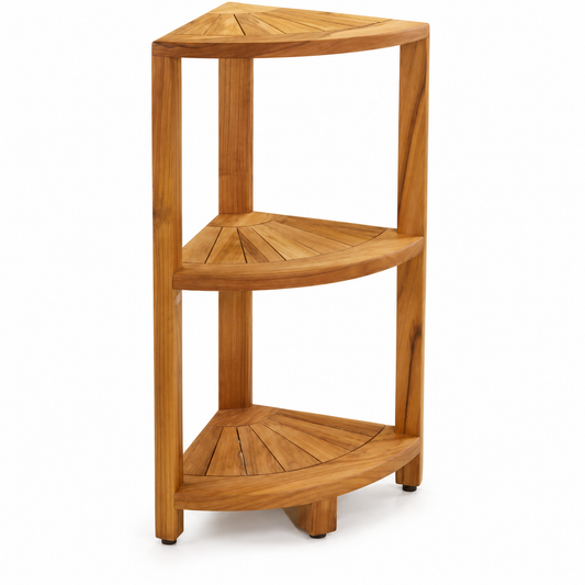 Corner Shelf | Solid Wood Bathroom | Homeowners Spa-Style Organizer