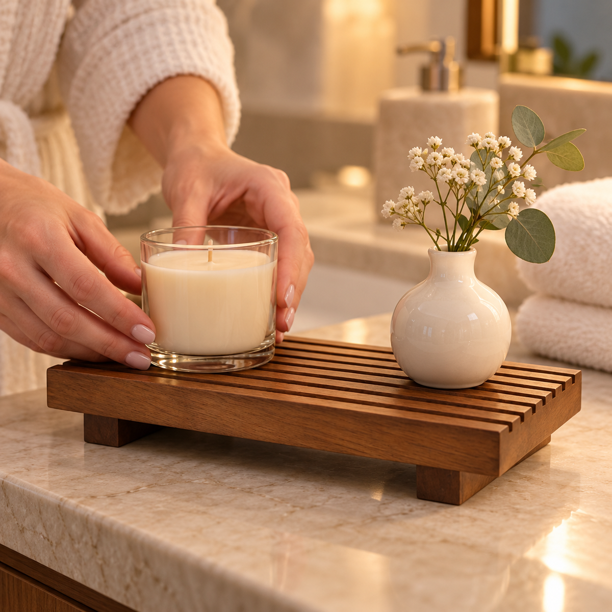 Soap Tray | Solid Wood Bathroom | Housewarming Spa Accent