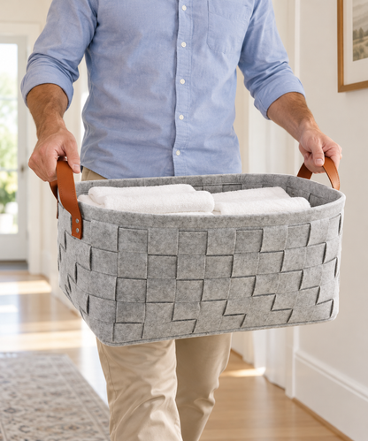 Laundry Basket | Woven Felt Home | Housewarming Gift Chic