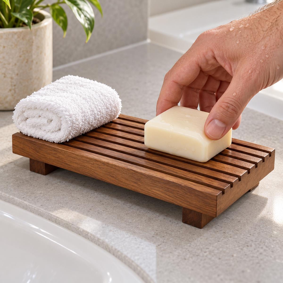 Soap Tray | Solid Wood Bathroom | Housewarming Spa Accent