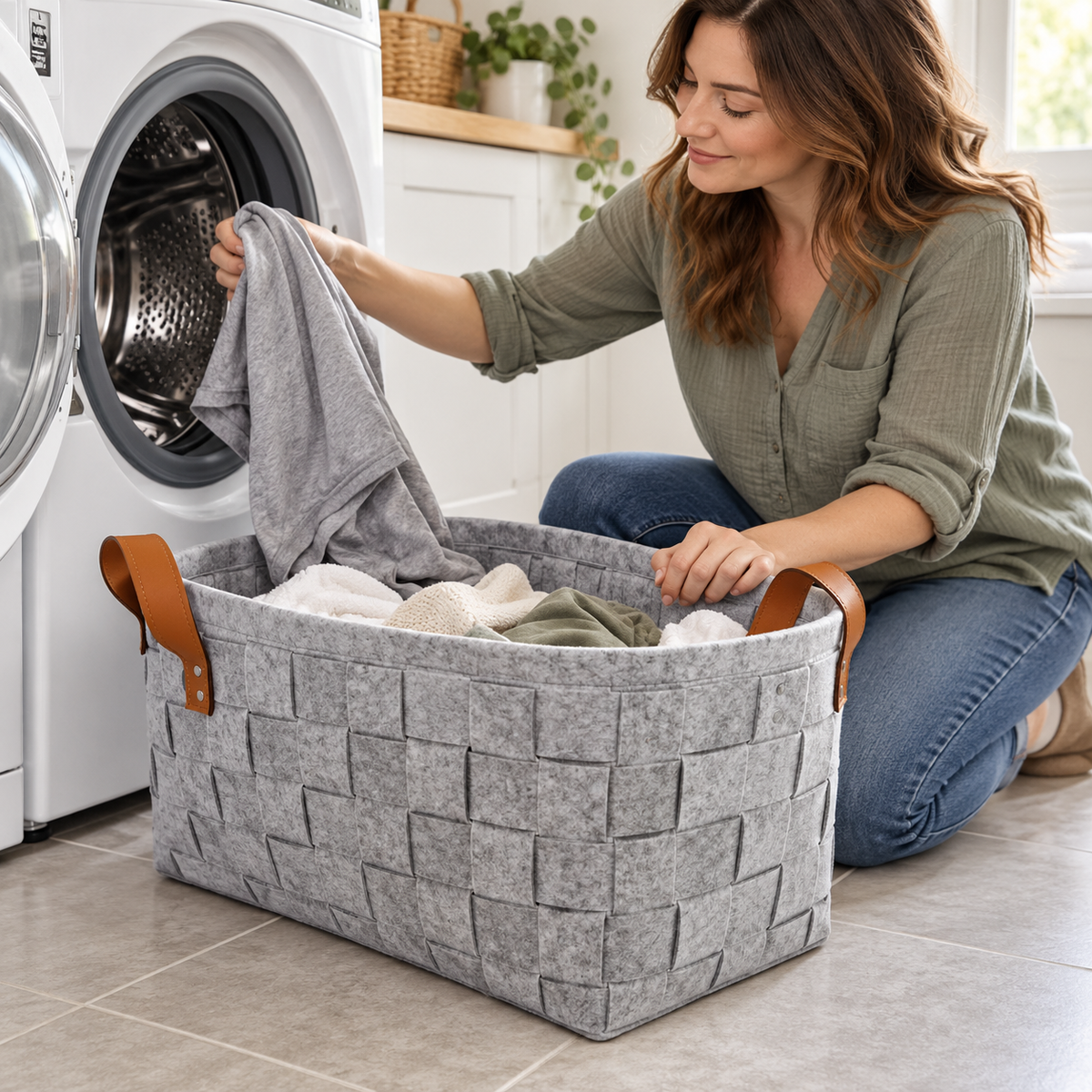 Laundry Basket | Woven Felt Home | Housewarming Gift Chic