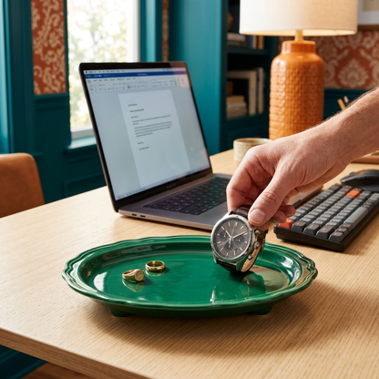Jewelry tray used in a home office