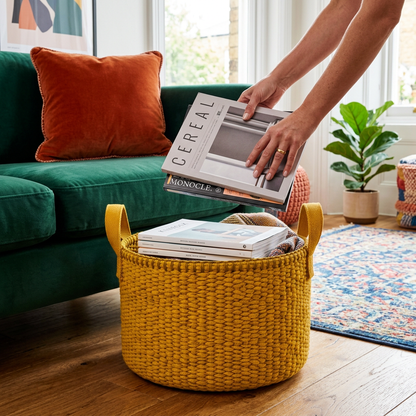 Storage basket used in living room