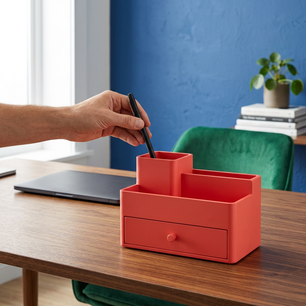 Coral organizer used in home office