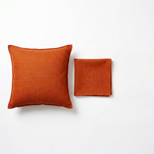 Burnt Orange Textured Throw Pillow Covers, Set of 2 — A Colorful Accent for Sofas, Reading Corners & Bedrooms
